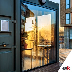 A Cargo unite viewed from the outside featuring the sliding door