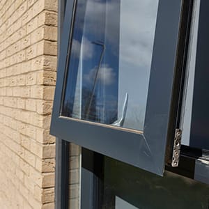 Close up of an open window