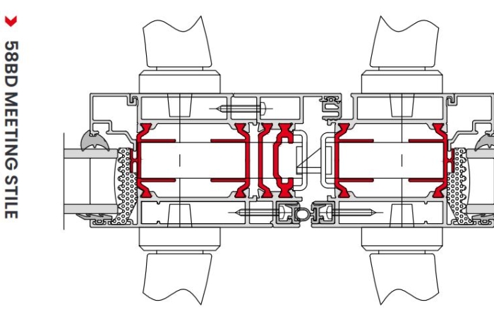 58BD Flush Meeting Stile (Double door)